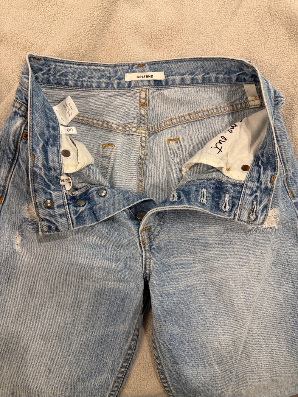 GRLFRND Faded Light Blue High-Rise Women's Jeans